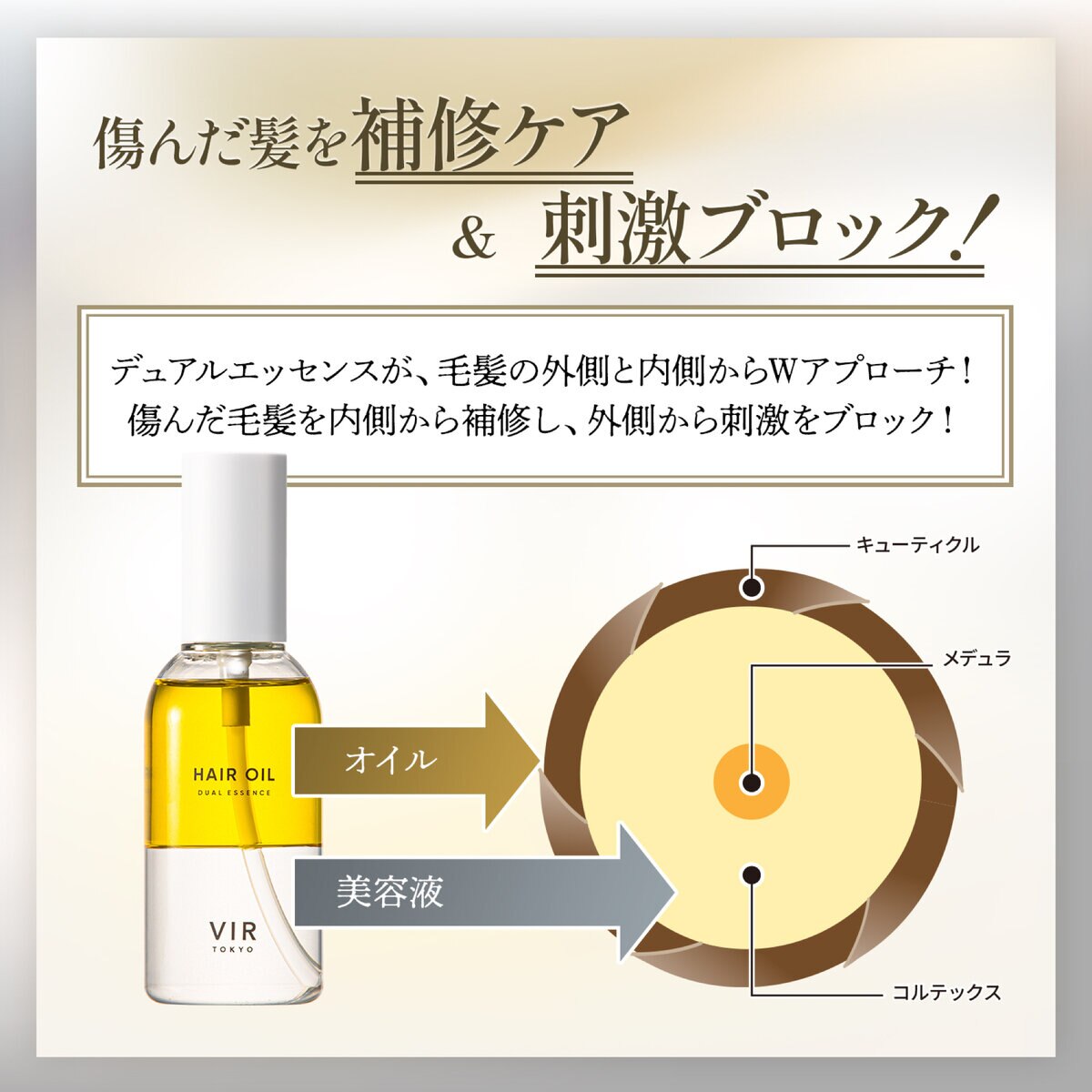 VIR TOKYO スタイリングヘアオイル（金木犀の香り）120 mL x 2
