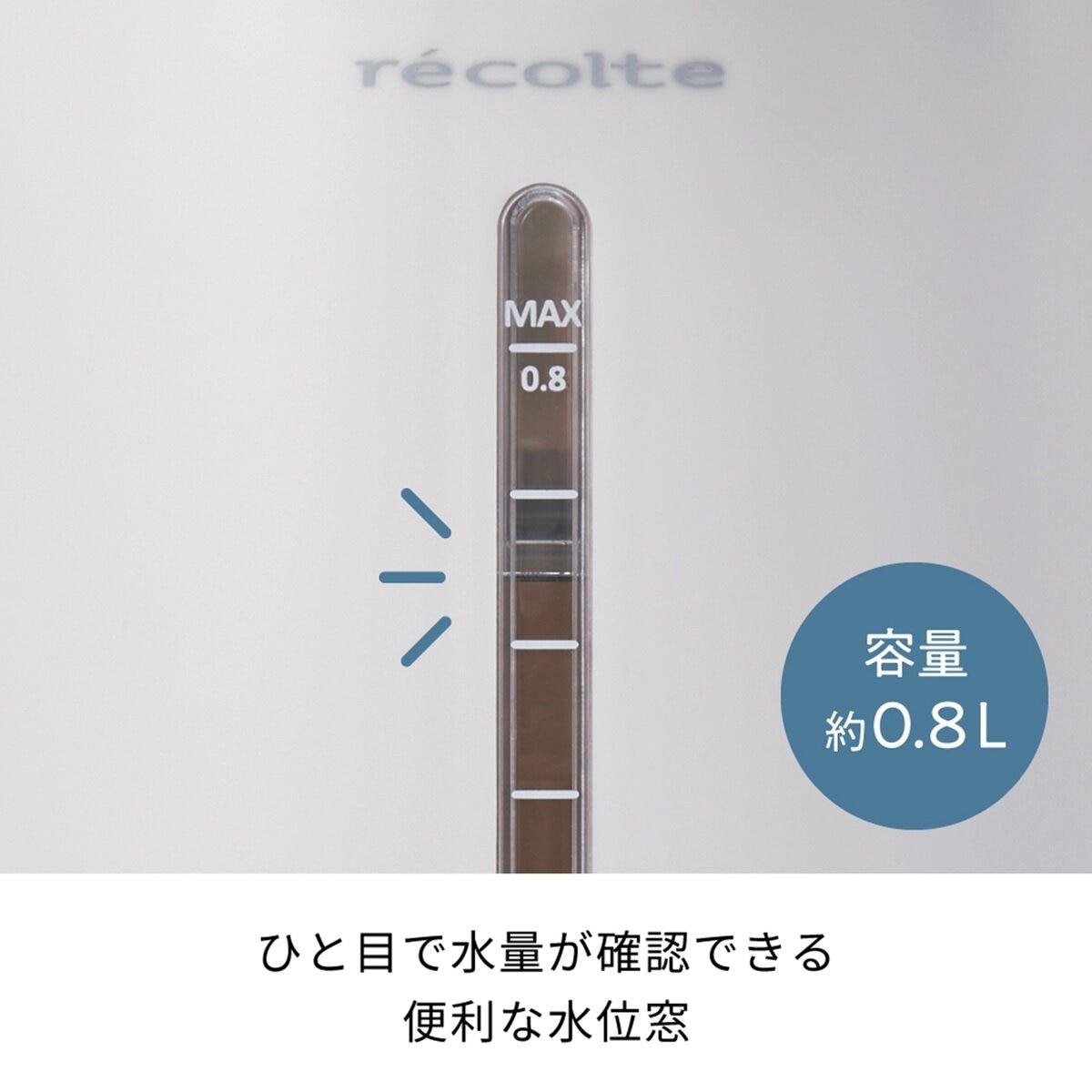レコルト ダブルウォール ガラスケトル 0.8L ペールブルーRDG-1(BL)