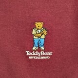 テディベア メンズ 半袖 Tシャツ バーガンディ M