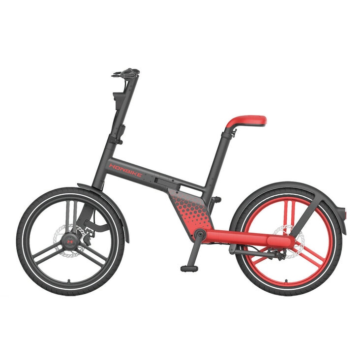 ホンバイク ストーン 20インチ 折り畳み電動自転車 ブラック/レッド