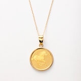 24K エリザベス 1/25OZ コイントップ / 18K イエローゴールドチェーン