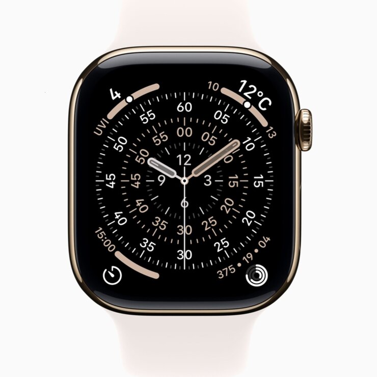 Apple Watch S11 Cellular 46mmゴールドチタニウムケースとライトブラッシュスポーツバンド - M/L