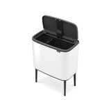 ブラバンシア Boタッチビン 11+23L   タッチ式ごみ箱 2分別(脚つき) ホワイト  313547