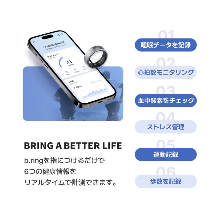 ブリング G1 モデル チタン スマートリング ブラック