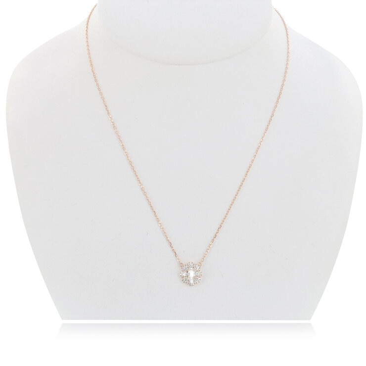 18K ローズゴールド 1.00カラット ダイヤモンドネックレス 18K ローズゴールド 1.00カラット ダイヤモンドネックレス