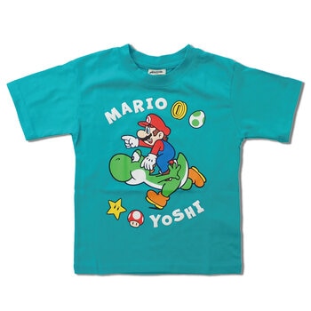 スーパーマリオ キッズ 半袖Tシャツ ターコイズ
