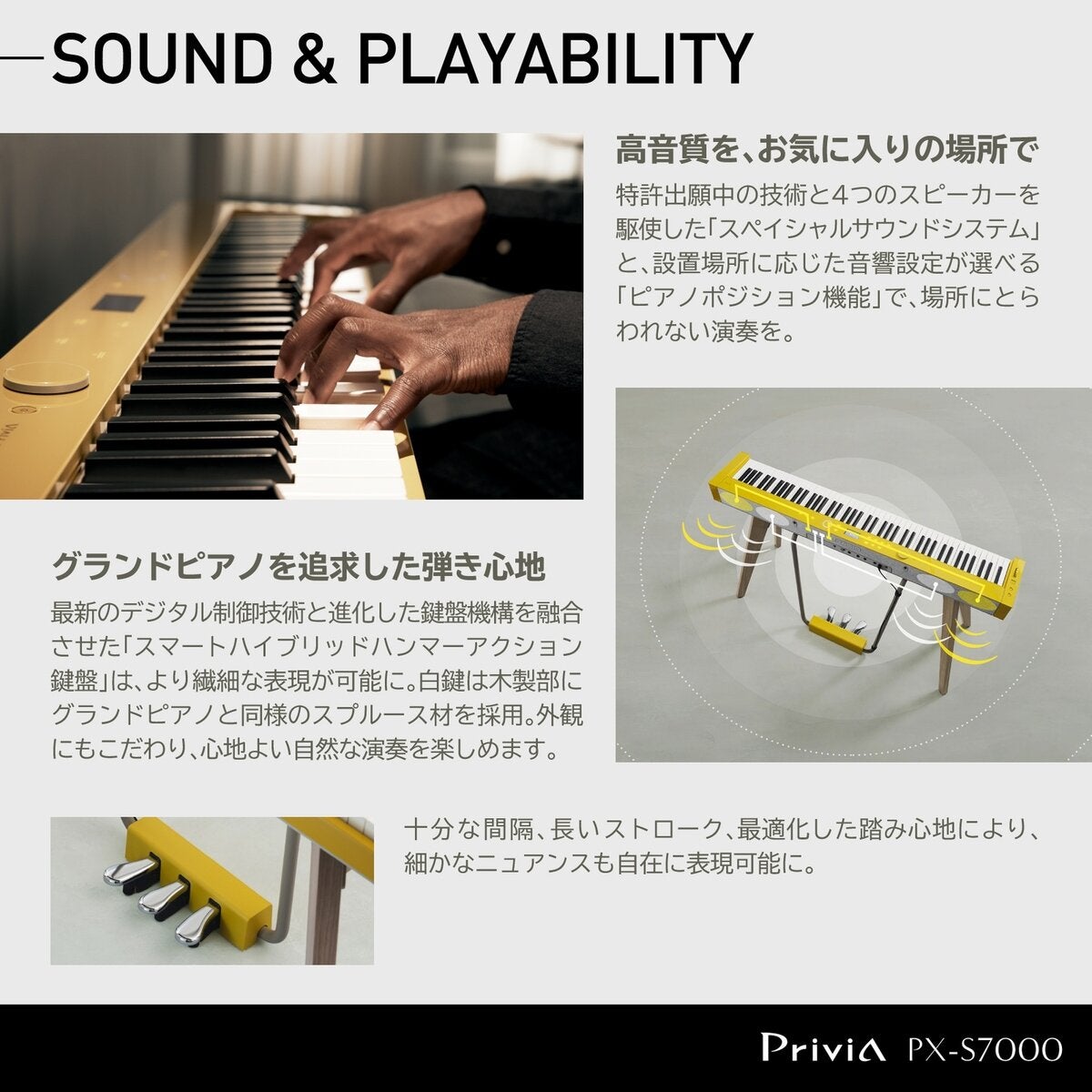 カシオ 電子ピアノPX-S7000HM　専用スツールバンドル　4万円ショップカード進呈