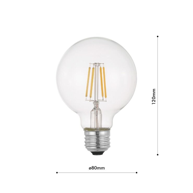 EGLO LED電球 G80 E26 電球色クリアー400ルーメン 204663J