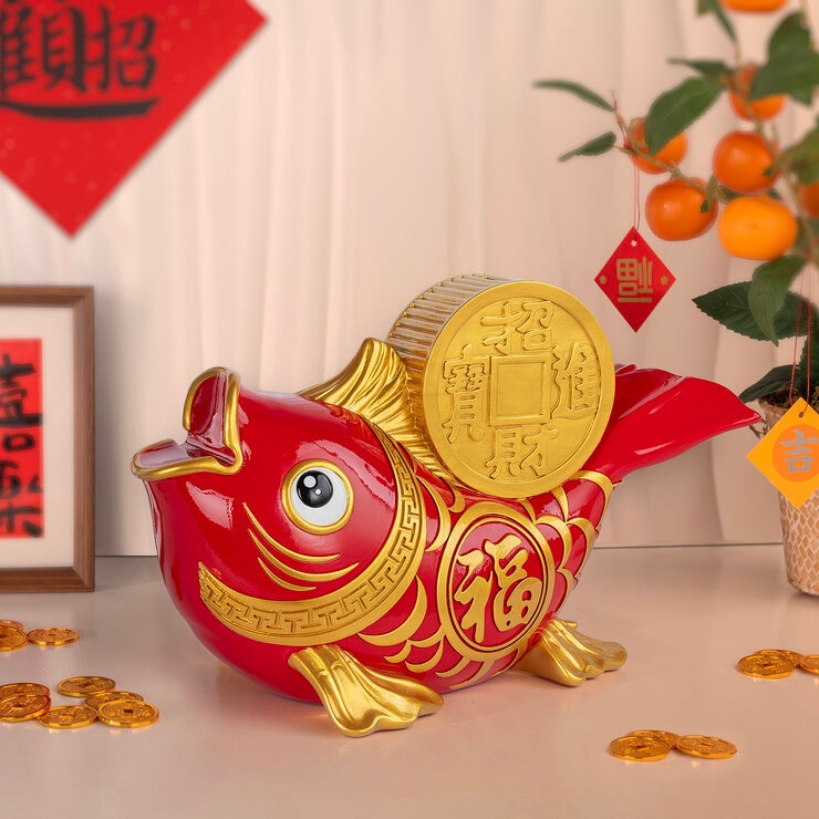 旧正月 魚型貯金箱 旧正月 魚型貯金箱