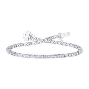 18K ホワイトゴールド 1.00カラット ダイヤモンド テニスブレスレット 16.5センチ