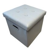 スペースメイド フェイクレザーストレージボックス 2個セット クールグレー