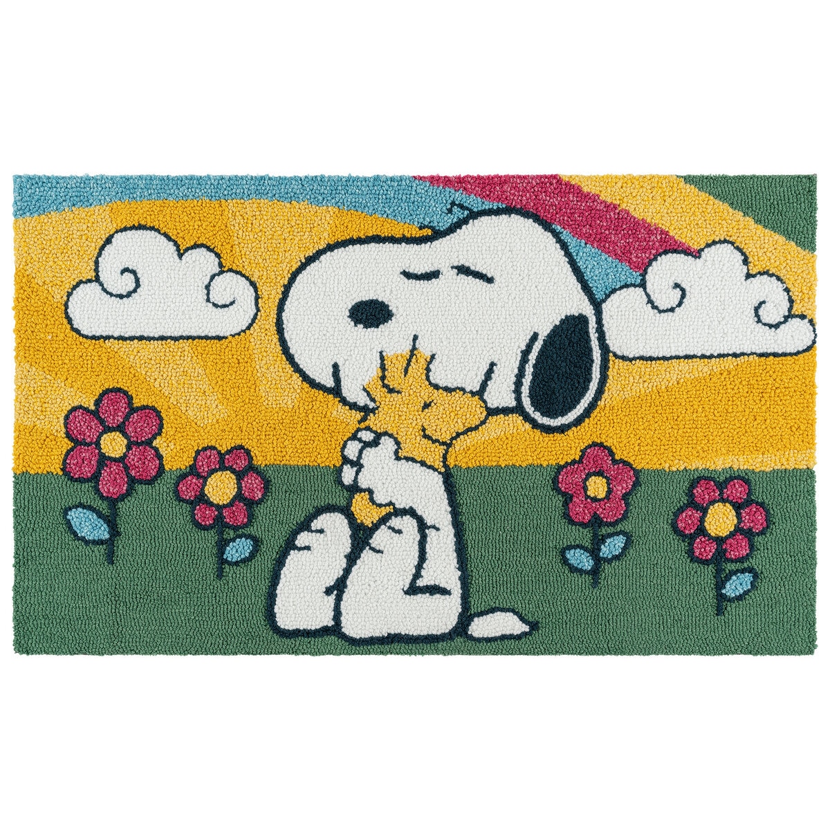 スヌーピー アクセントラグ 57cm x 96 cm スヌーピーレインボー
