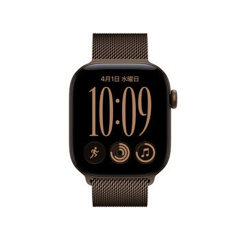 Apple Watch S12 GPS 46mm ダークブロンズアルミニウムケースとダークブロンズミラネーゼループ - S/M