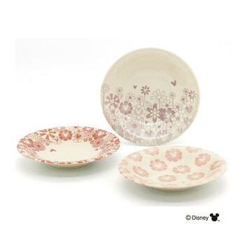 三郷陶器 フラワー・フラワー ディズニー ケーキプレートセット 3枚
