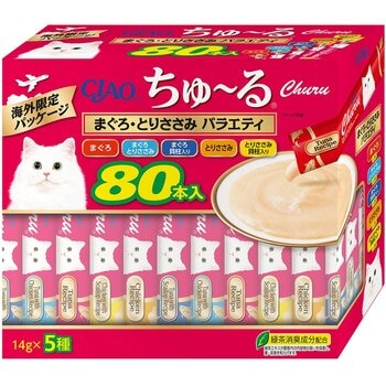 CIAO ちゅーる マグロ, トリササミ, バラエティー 80本 猫用