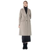 ヴィジットインニューヨーク レディース グースライニングロングコート オートミール S