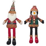 クリスマス ぬいぐるみのデコレーション2個セット サンタとペンギン
