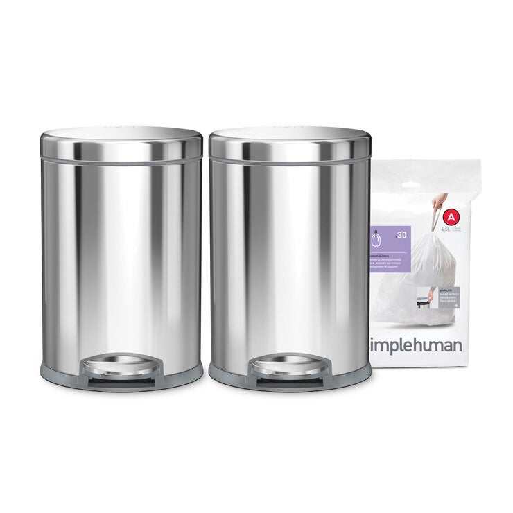simplehuman(シンプルヒューマン)ステップダストボックス4.5L 2個 + カスタムフィットライナー30枚 CW2205 simplehuman(シンプルヒューマン)ステップダストボックス4.5L 2個 + カスタムフィットライナー30枚 CW2205