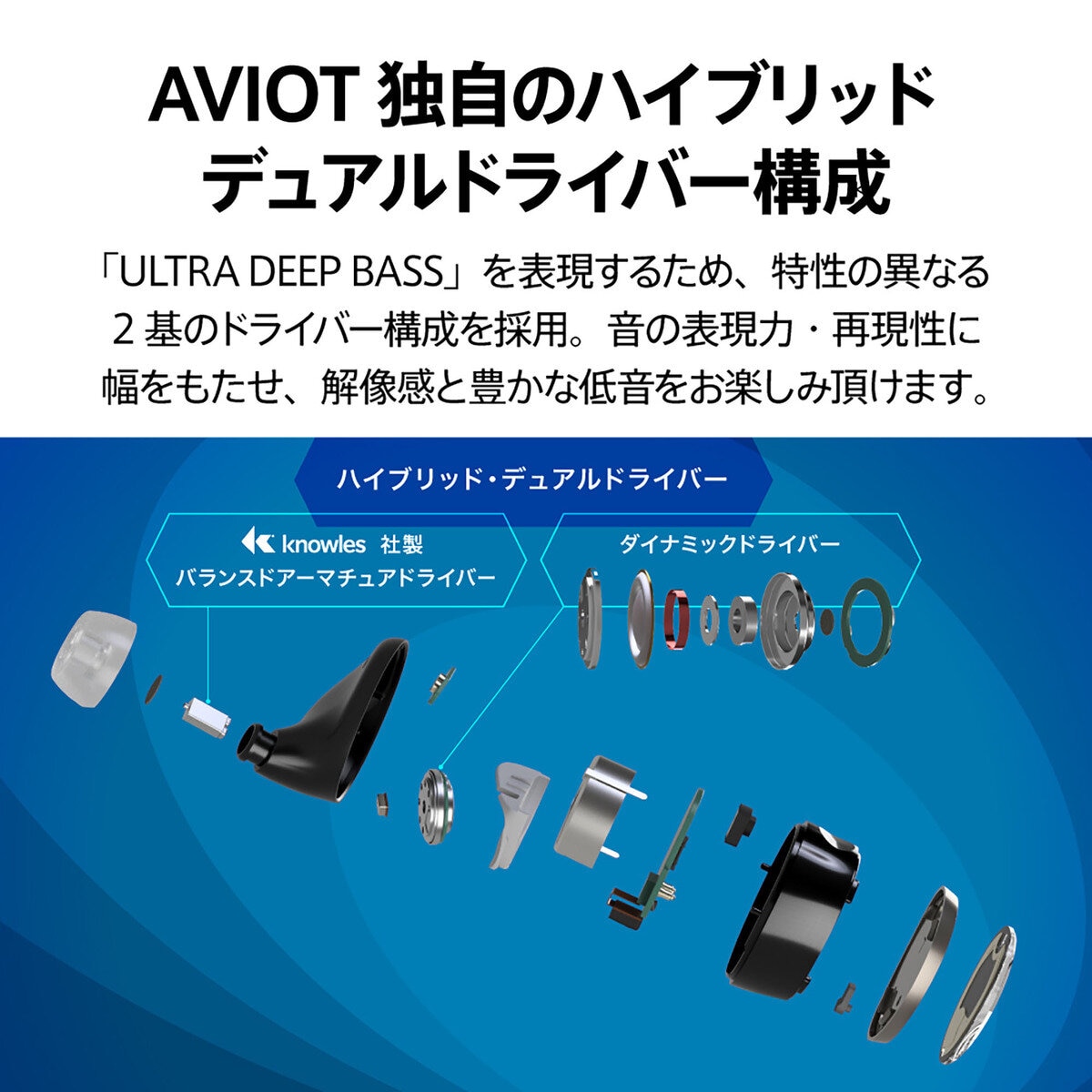 AVIOT 完全ワイヤレスイヤホン TE-BD11tR