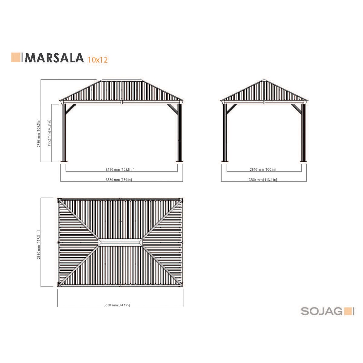 MARSALA 10ft X 12ft サンシェルター