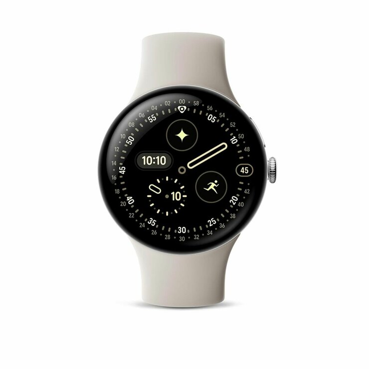 グーグル ピクセルウォッチ 4 45mm ポリッシュシルバー アルミケース / ポーセリン アクティブバンド