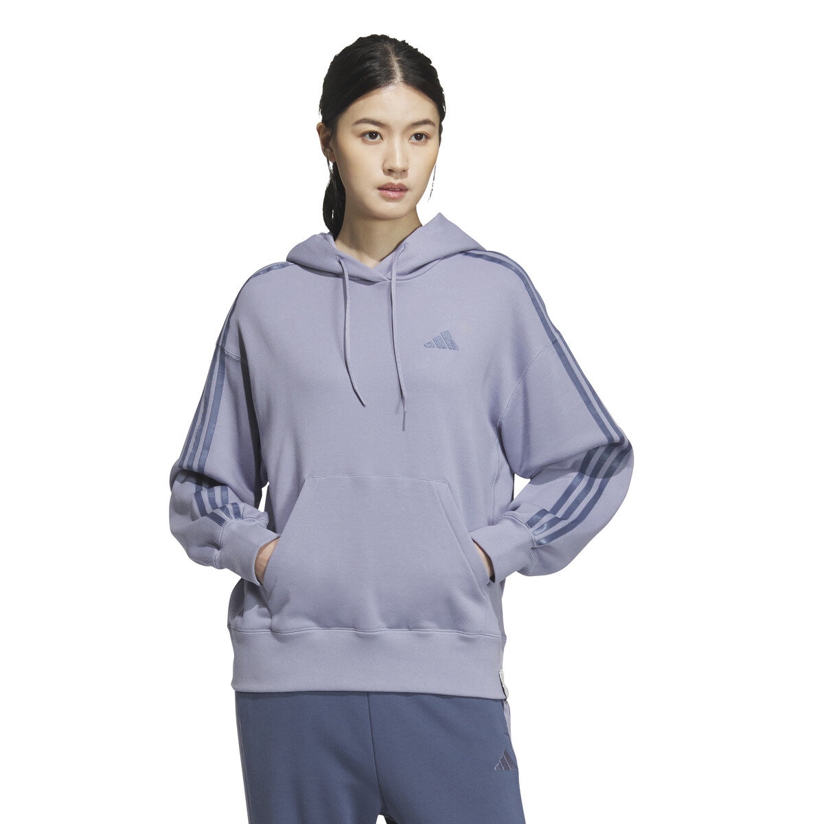 アディダス レディース プルオーバー フーディー シルバーバイオレット S
