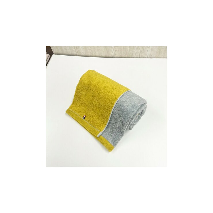 DAIRY PRAIRIE リバーシブル バスタオル 70cm x 130cm 1枚組 ミモザ/グレー