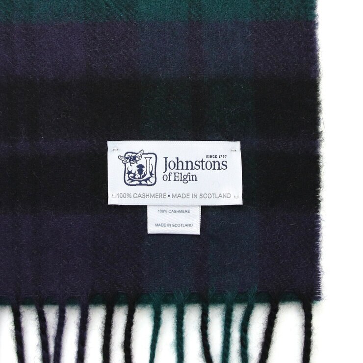 【美品】 ジョンストンズ カシミヤ100％ 中判ストール ブラックウォッチ ジョンストンズ(johnstons)カシミア大判ストール/ブラックウォッチ 小物