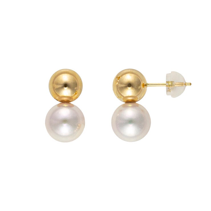 18K イエローゴールド あこや パール 7.5mm ピアス 18K イエローゴールド あこや パール 7.5mm ピアス
