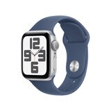 Apple Watch SE（第2世代・GPSモデル）- 40mmシルバーアルミニウムケースとデニムスポーツバンド - M/L