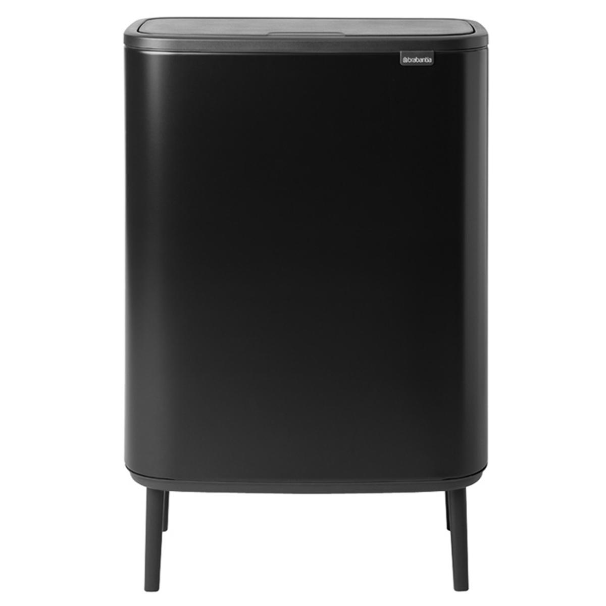 ブラバンシア BoタッチビンHi 2x30L タッチ式ごみ箱 2分別(脚つき) マットブラック