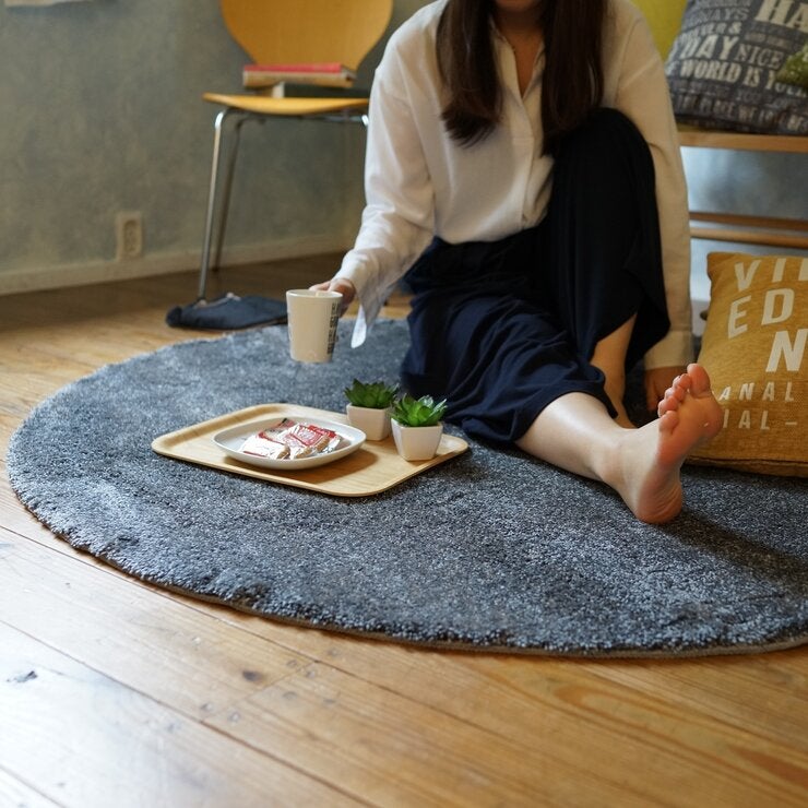 スミノエ アレルブロック 防炎 ラグ イルミエ 円形 150cm ブルー スミノエ アレルブロック 防炎 ラグ イルミエ 円形 150cm ブルー