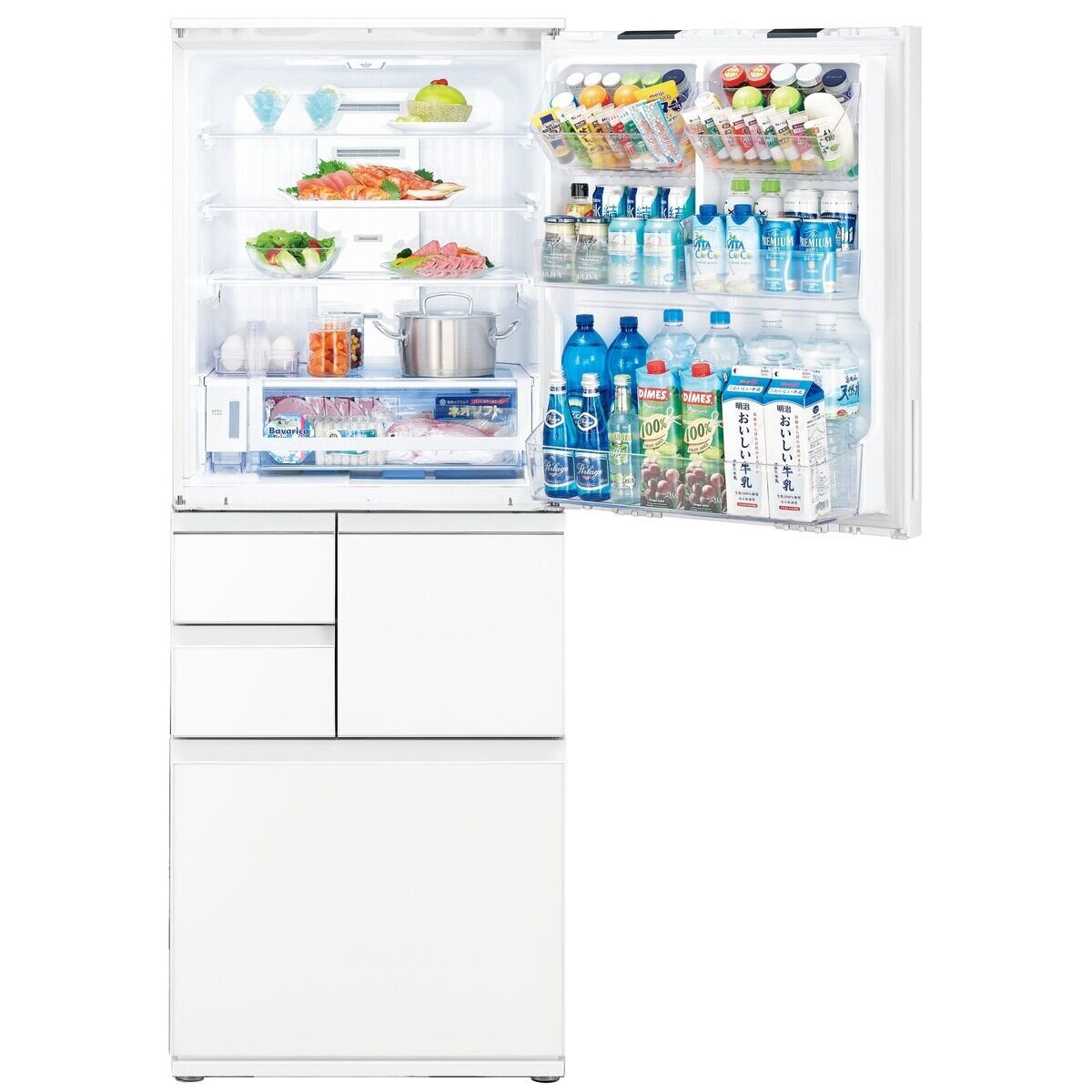 シャープ 551L 冷蔵庫 ホワイト SJ-WA55E-W
