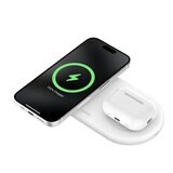 Belkin BoostCharge Pro Qi2 2-in-1 ワイヤレス充電パッド 15W ホワイト WIZ021qcWH