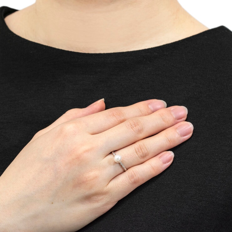 あこやパール 18K ホワイトゴールド 5.5mm リング あこやパール 18K ホワイトゴールド 5.5mm リング