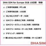 DHA SIM ヨーロッパ 42カ国対応/5GB/10日/DHA-SIM-063