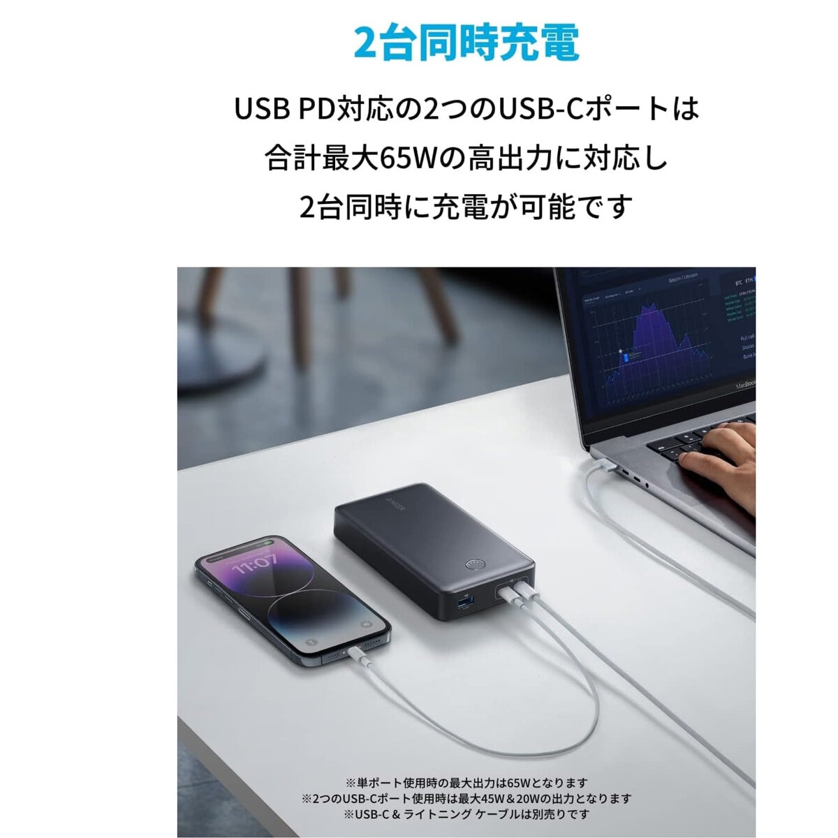 Anker（アンカー）モバイルバッテリー 24000mAh 65W (Power Bank 537)