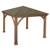 Yardistry 12x12 フィート (3.6 x 3.6m) ウッドガゼボ アルミ製屋根