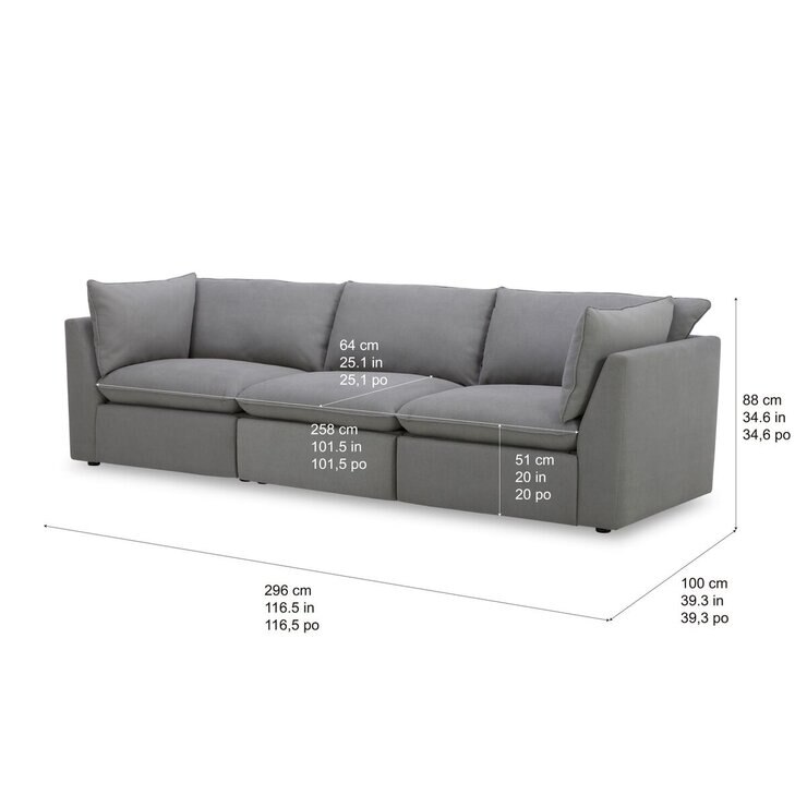 Gilman Creek Furniture 布製 電動モジュラーソファ3ピース