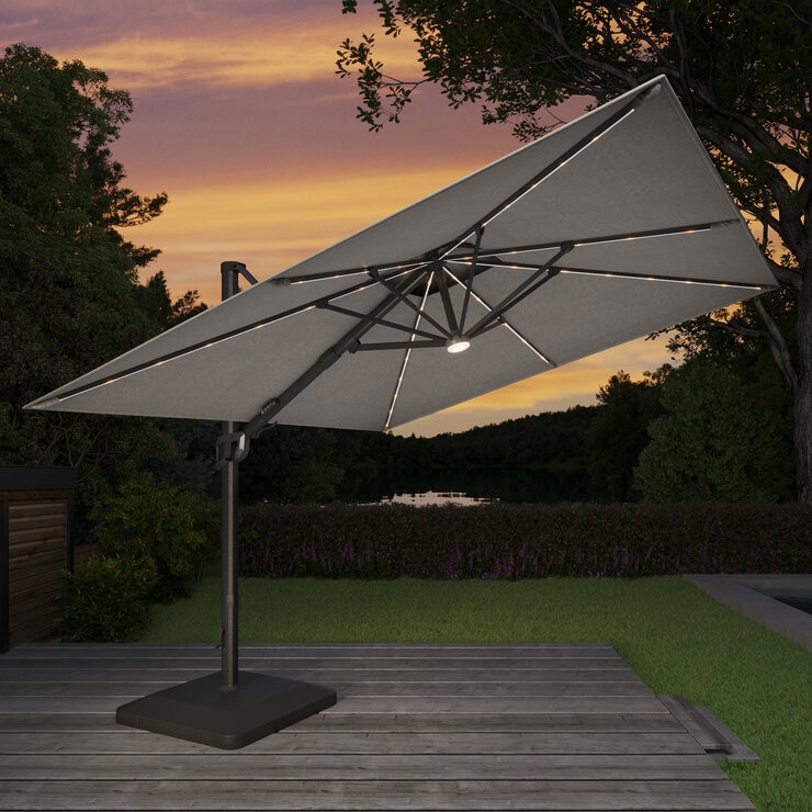 シーズンズセントリー 10フィート (3m) スクエア LED付 カンチレバー式 パラソル シーズンズセントリー 10フィート (3m) スクエア LED付 カンチレバー式 パラソル