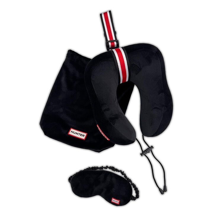 ハンター トラベルピロー / アイマスク 収納袋付き ブラック