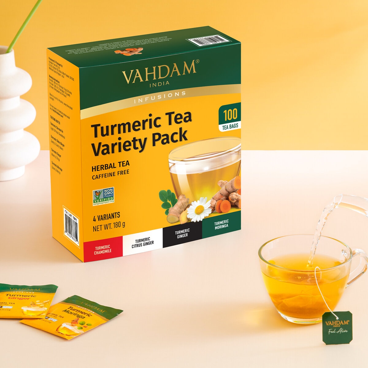 VAHDAM ターメリックティー バラエティパック 4種 x 25包