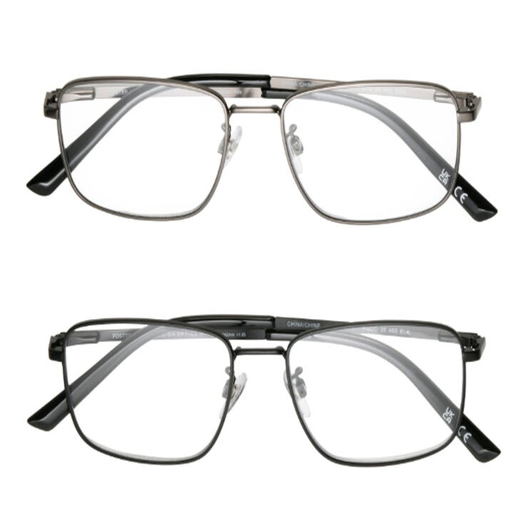 Foster Grant 老眼鏡 ブルーライトカット レクタングラー +2.50 2本セット