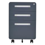 オフィスワゴン キャスター付き 3段オールロック - グレー