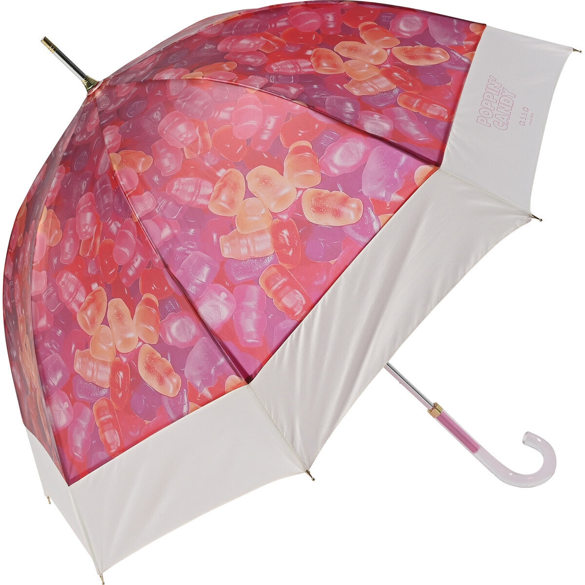 assa 雨傘長傘 CAL60 お菓子 透明 ピンク / ボトルグミ RL837