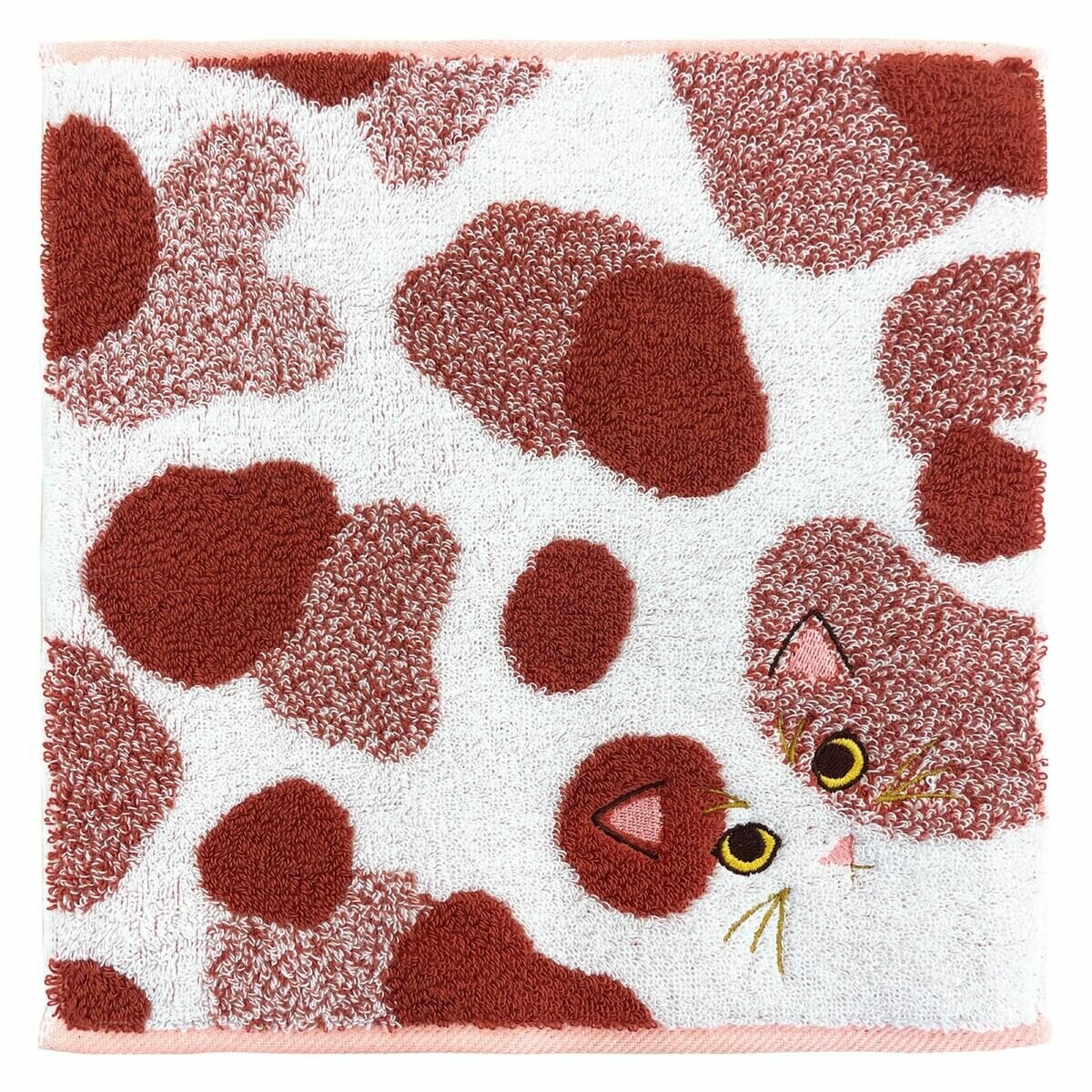 Uchinoko うちのニャンコ毛並ハンカチ 25cm x 25cm 4枚組 ミケ/白猫