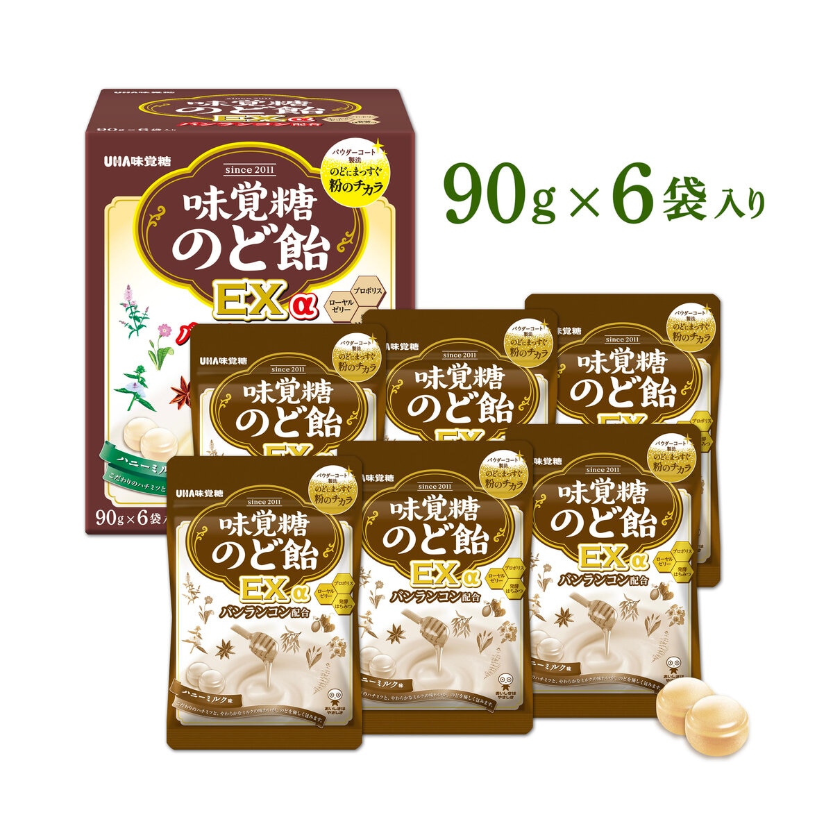 UHA 味覚糖のど飴EXα 90g x 6