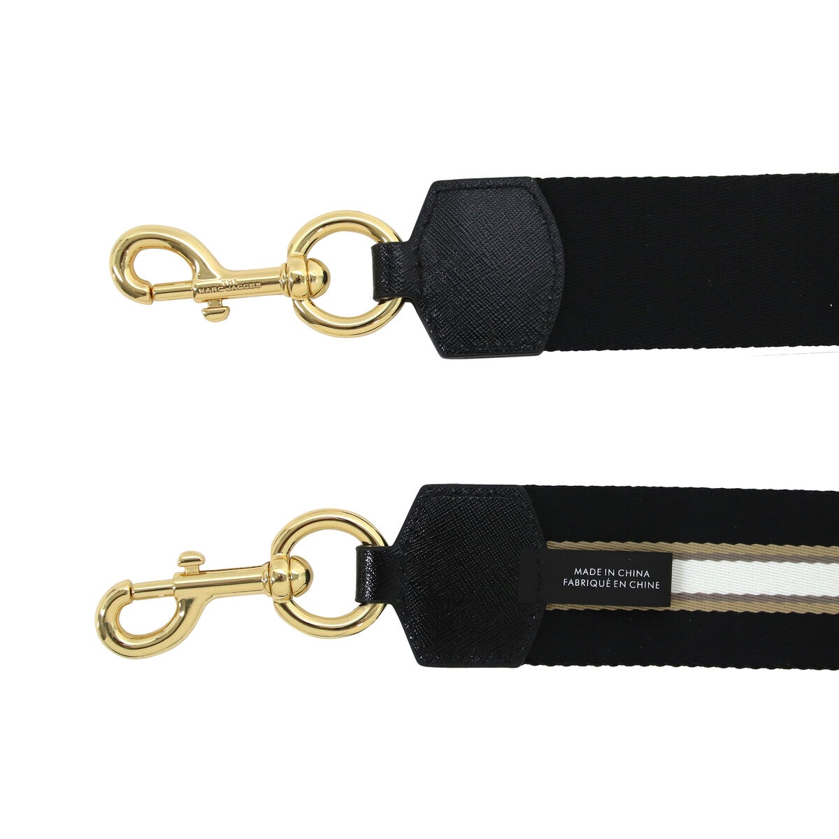 マークジェイコブス ザ スポート ストライプ ウェビング ストラップ Black/Khaki