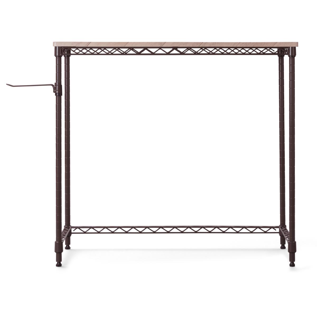 アイリスオーヤマ カラーメタルラック デスク ブラウン W81 x D36 x H72 cm MM-D81361 537158