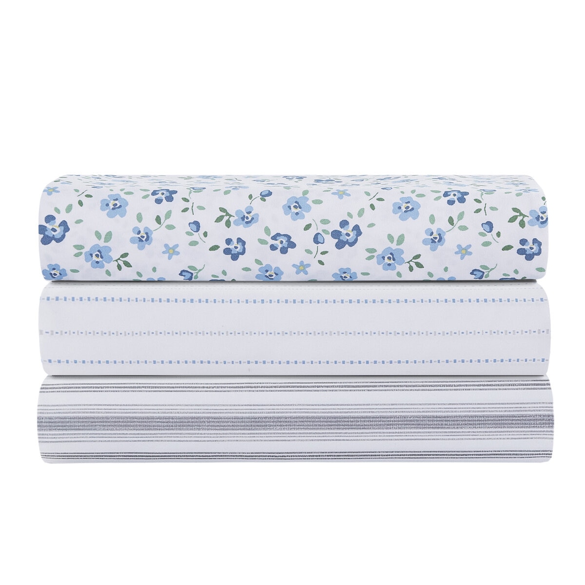 マイクロファイバー シーツセット シングル ダッシュストライブ ブルー/グレー マイクロファイバー シーツセット シングル ダッシュストライブ ブルー/グレー